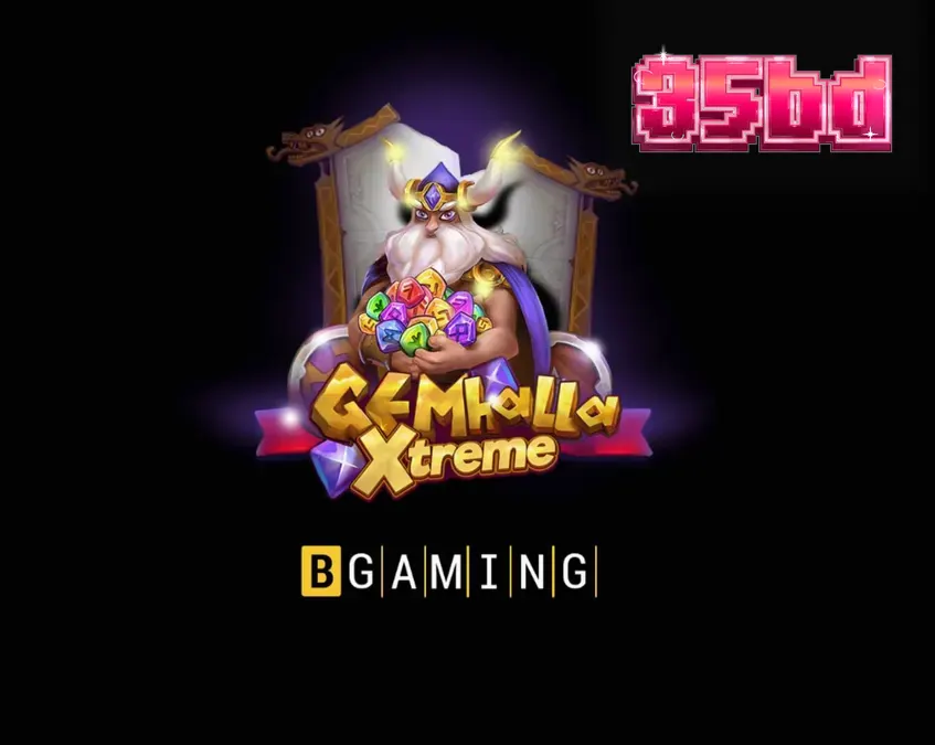 Gemhalla Xtreme স্লট গেমের নর্স থিমযুক্ত গ্রাফিক্স এবং থর চরিত্রের দৃশ্য